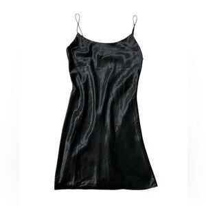 Vintage 90’s Black Satin Strappy Slipdress  by J.B.S. Ltd. size 10